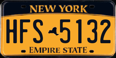 NY license plate HFS5132