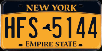 NY license plate HFS5144