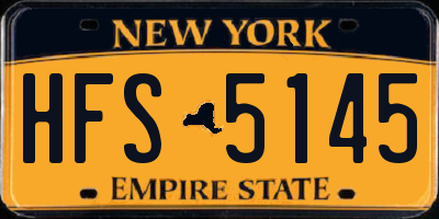 NY license plate HFS5145