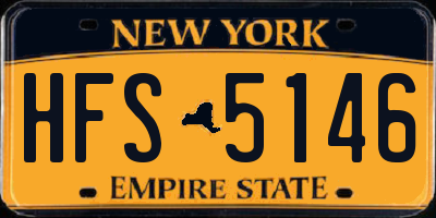 NY license plate HFS5146