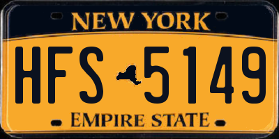 NY license plate HFS5149
