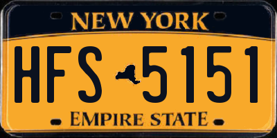 NY license plate HFS5151