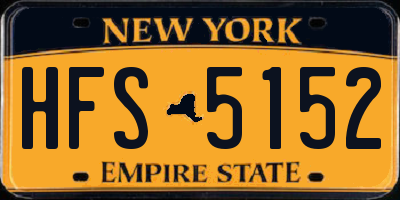 NY license plate HFS5152