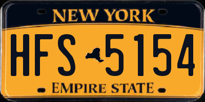 NY license plate HFS5154