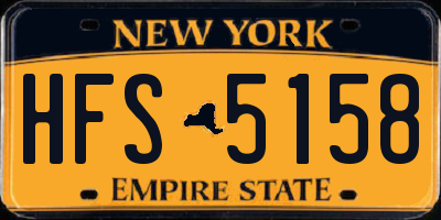 NY license plate HFS5158