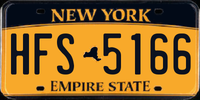 NY license plate HFS5166