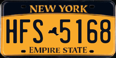 NY license plate HFS5168