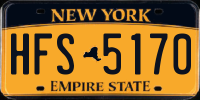 NY license plate HFS5170