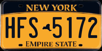 NY license plate HFS5172