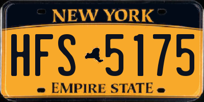NY license plate HFS5175