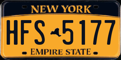 NY license plate HFS5177