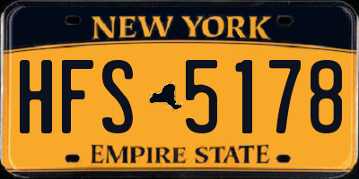 NY license plate HFS5178