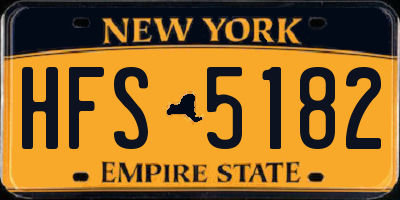 NY license plate HFS5182