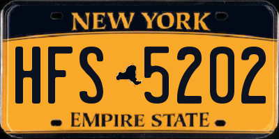 NY license plate HFS5202
