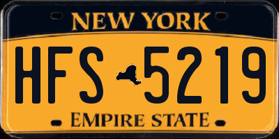 NY license plate HFS5219