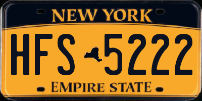 NY license plate HFS5222