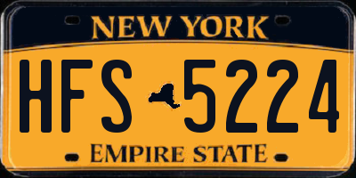 NY license plate HFS5224