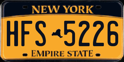 NY license plate HFS5226