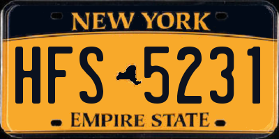 NY license plate HFS5231