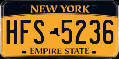 NY license plate HFS5236