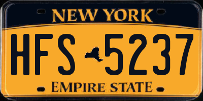 NY license plate HFS5237