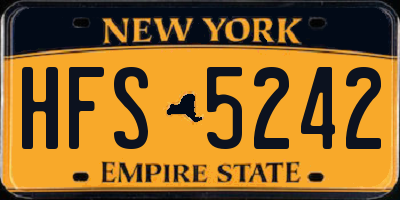 NY license plate HFS5242