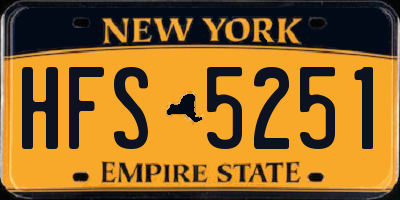 NY license plate HFS5251