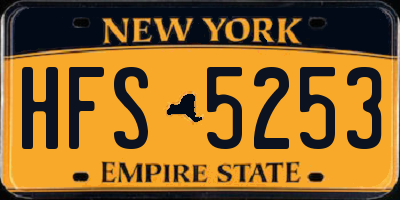 NY license plate HFS5253