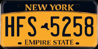NY license plate HFS5258