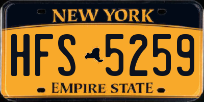 NY license plate HFS5259