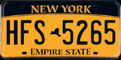 NY license plate HFS5265