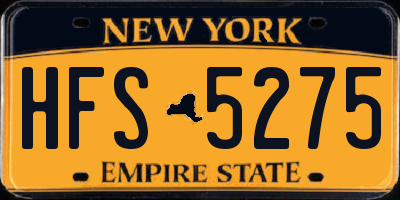 NY license plate HFS5275