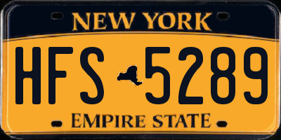 NY license plate HFS5289