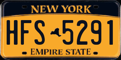 NY license plate HFS5291