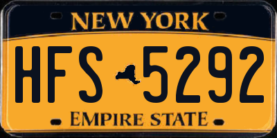 NY license plate HFS5292