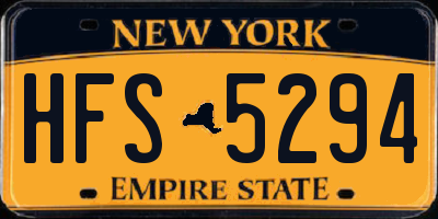 NY license plate HFS5294