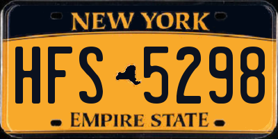 NY license plate HFS5298