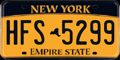 NY license plate HFS5299