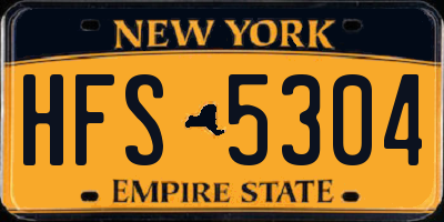 NY license plate HFS5304