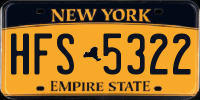 NY license plate HFS5322