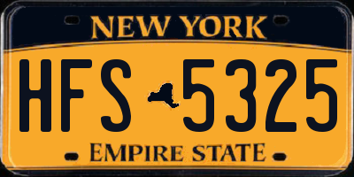 NY license plate HFS5325