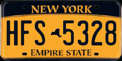 NY license plate HFS5328