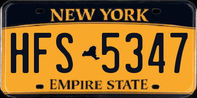 NY license plate HFS5347