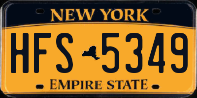 NY license plate HFS5349