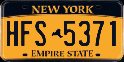 NY license plate HFS5371