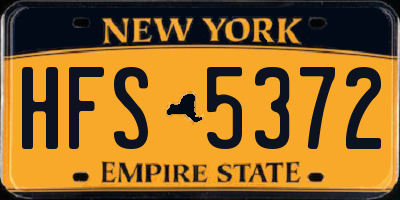 NY license plate HFS5372