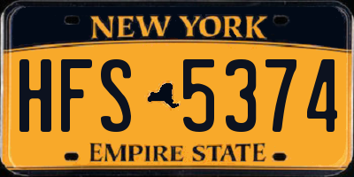 NY license plate HFS5374