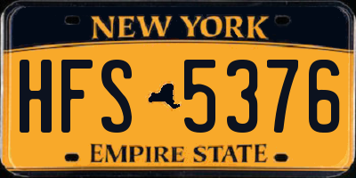NY license plate HFS5376