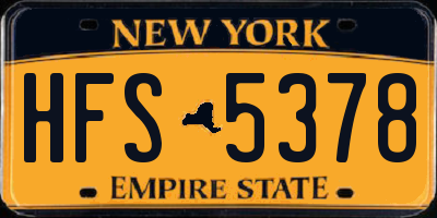 NY license plate HFS5378
