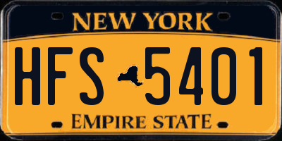 NY license plate HFS5401